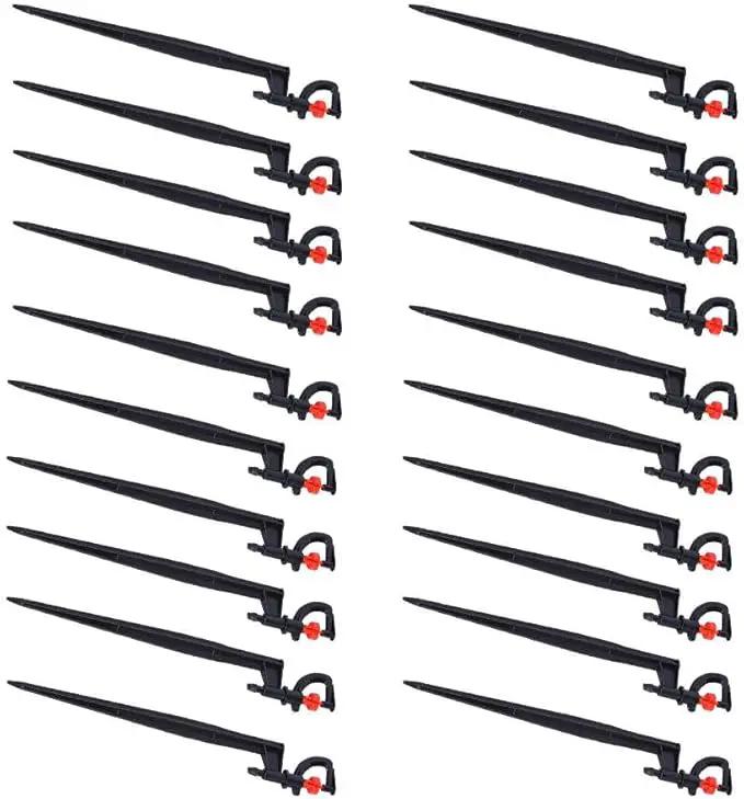 Irrigation Sprinkler, 20pcs Plastic Watering Nozzle G‑Type 360 Degree Rotation Sprinkler Accessory for Garden Agriculture Courtyards Lawn 9.1x1.2x0.4in