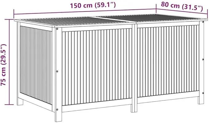 vidaXL Wooden Outdoor Storage Box with Gas-Lift Lid – Patio Deck Chest with Zippered Waterproof Bag for Garden Bench, Pool, Porch, Trunk, Cabinet, Teak Look – Brown, 59.1"x31.5"x29.5" by GreenHaven Gardens