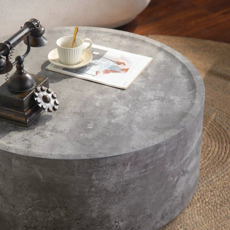 39.37" Round Coffee Table with Faux Concrete Finish by HouseOfZazla