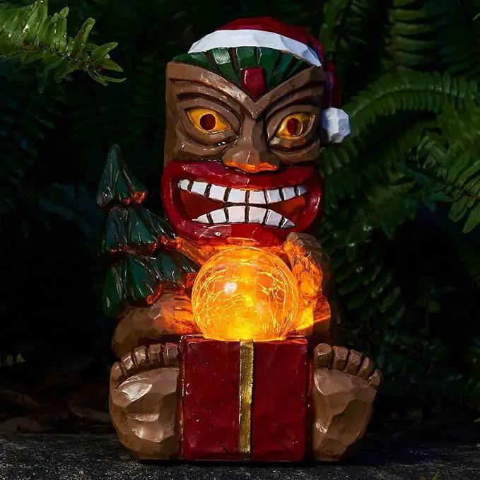 Outdoor Garden Decor-Christmas Tiki Totem Statues Light Beautiful Gift-Giving for Your Indoor Christmas & Holiday Decorations（9.65“） by GreenHaven Gardens