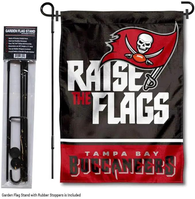 WinCraft Tampa Bay Buccaneers Raise The Flags Garden Flag and Pole Stand Holder by GreenHaven Gardens
