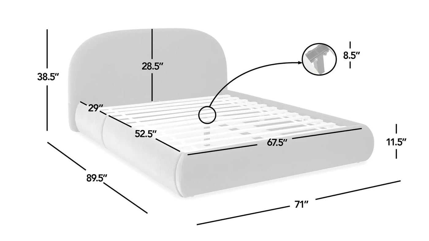 Archie Puffy Grounded - Upholstered Platform Bed by HouseOfZazla