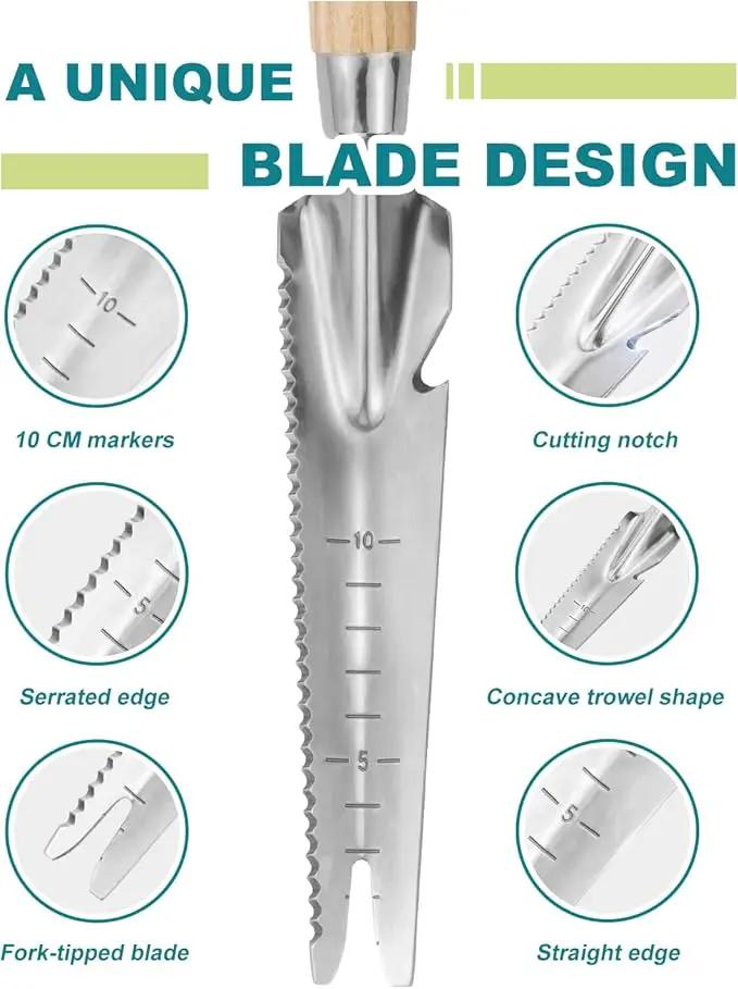 Hand Weeder Trowel Garden Weed Puller Weed Pulling Tool Hand Weeder Cutter Tool for Gardening Weeding Digging Cutting Transplanting Measuring Planting Removing Multi Use Garden Weed Picker Hand Tool by GreenHaven Gardens