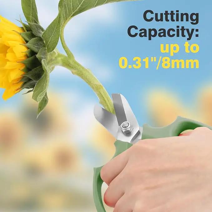 Flower Scissors, Strong Floral Shears, Premium Steel Garden Pruning Shears Floral Fruits Leaf Scissors Hand Pruner Snip Trimming Tool for Gardening Flower Arrangement, Avocado Green by GreenHaven Gardens