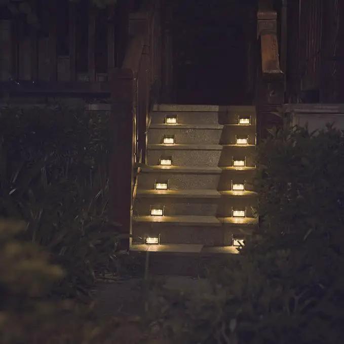 XLUX Solar Lights for Steps Decks Pathway Yard Stairs Fences, LED lamp, Outdoor Waterproof,Warm Light,12 Pack by GreenHaven Gardens