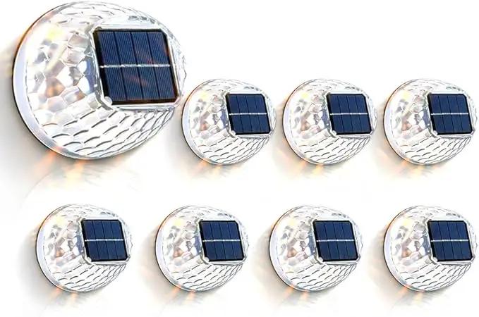 Atmosphere Solar Lights IPX4 Waterproof Wall Lights for Backyard, Railing, Step, Patio, Deck, Stair Railings (8 Pack) by GreenHaven Gardens
