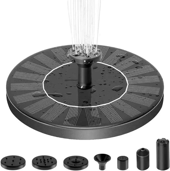 Solar Fountain Pump for Bird Bath, 1.4W Water Fountain with 6 Nozzles Solar Powered Fountain Pump for Bird Bath, Garden, Pond, Pool, Outdoor by GreenHaven Gardens