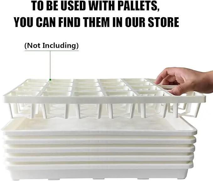 5 Pack Nursery Pot Tray, Carrying and Holding Plant Tray for Pot 24 Cell Carrying Holder Drainage Watering Plant Tray (White) by GreenHaven Gardens