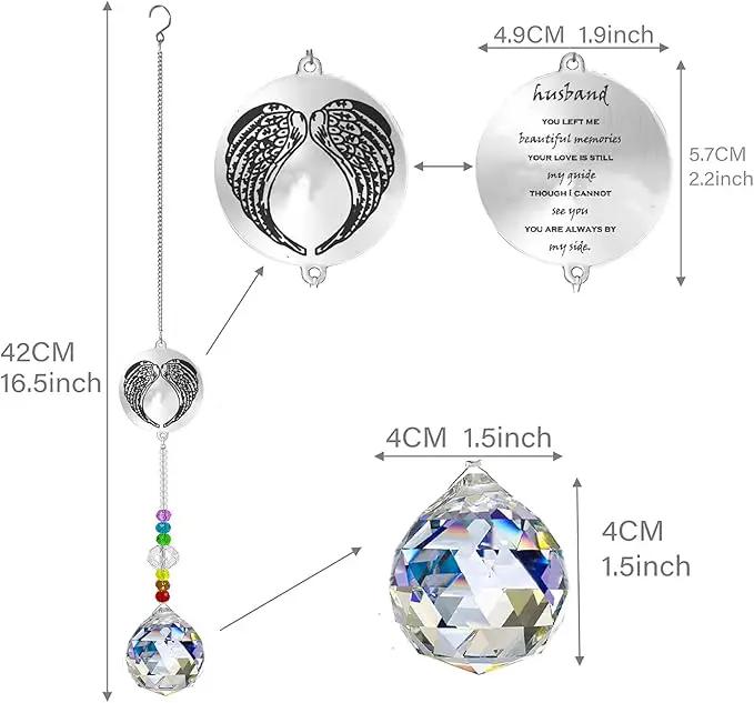 Memorial Gifts Crystal Suncatcher,Unique Sympathy Gifts for Loss of Loved One,Rainbow Maker Bereavement Gifts Box for Loss of Father Mom Dad Son Daughter Husband Brother Grandmother (Husband) by GreenHaven Gardens