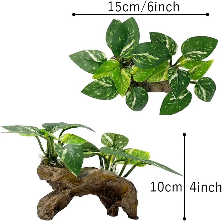 Smoothedo-Pets Fish Tank Decoration Aquarium Decoration 3 Pieces Ornament Betta Silk Leaf Cushion Hammock Artificial Driftwood Cave Goldfish Bowl Accessories (Mixed Leaf Set-G) by GreenHaven Gardens