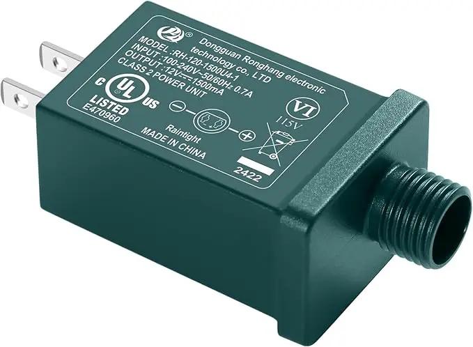 Replacement Yard Inflatable Adapter Power Supply Adaptor - 12V 1.0A 1Pcs -Inflatable Plug Replacement Class 2 Power Supply - Green - for Halloween Yard Blow Up Decorations by GreenHaven Gardens