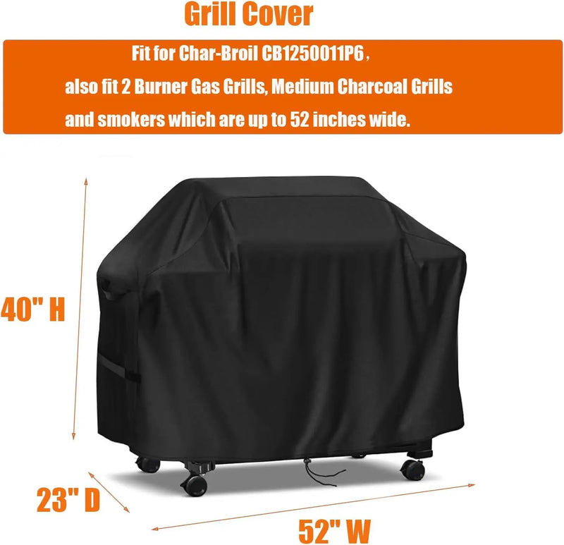 Grills Cover for Charbroil Performance Medium Grill - CB1250011P6, Waterproof Covers for 2 Burner Gas Grills-52 W x 23" D x 40" H by GreenHaven Gardens