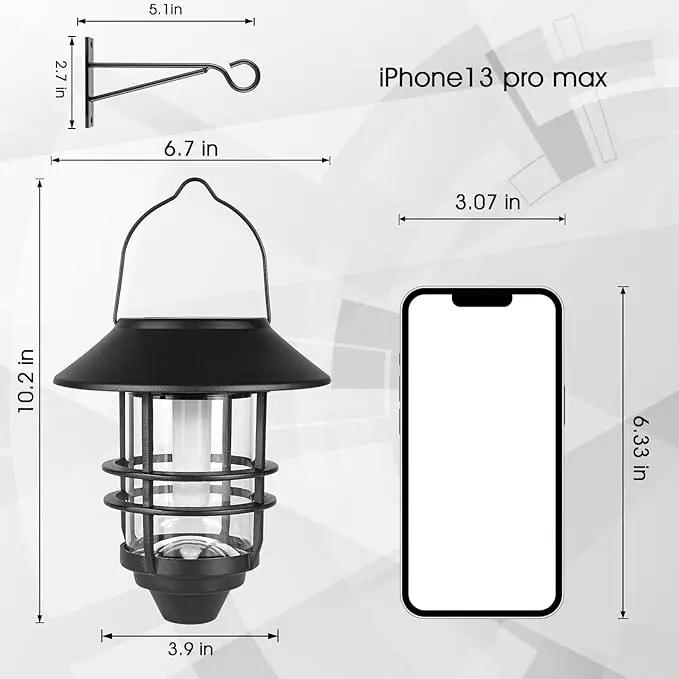 Solar Hanging Lantern Outdoor, Flickering Flames Outdoor Lights,Solar Lights Waterproof for Wall Fence Patio Porch Yard,2 Pack by GreenHaven Gardens