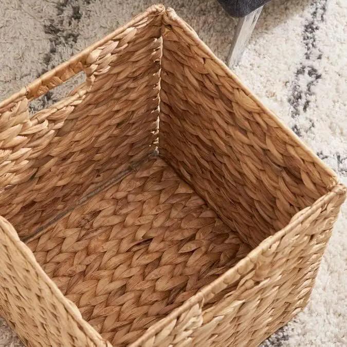 10.5 x 10.5 Storage Cubes – Water Hyacinth Wicker Baskets for Organizing, Wicker Storage Cubes, Storage Baskets for Shelves (4 Packs 10.5in) by GreenHaven Gardens