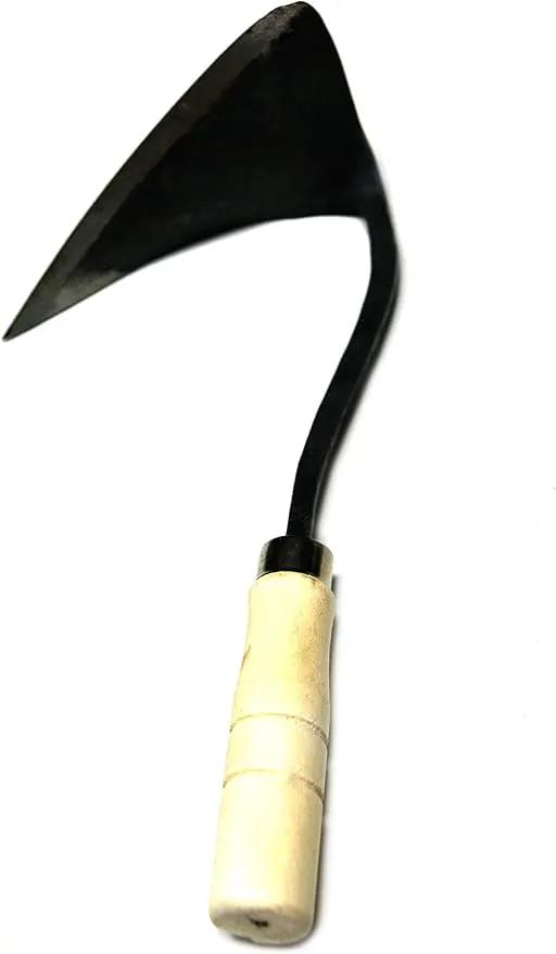 JGI HOMI 2 - Hoe Garden Tool for Weeding, Gardening, harvesting, and Planting, Korean Homi Hand Plow, Durable, Sharp, and Ergonomic by GreenHaven Gardens