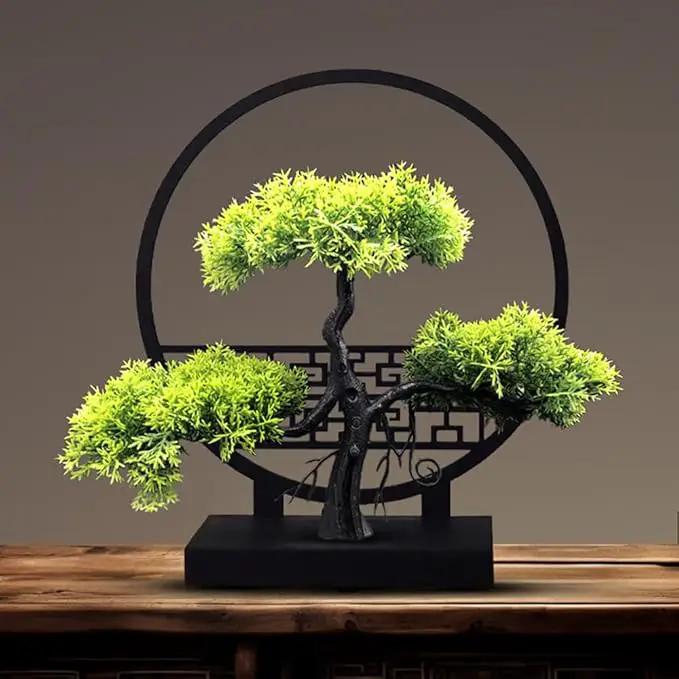 Ryoma Artificial Pine Tree Set Simulated Bonsai Features Ornaments Chinese - Style Desktop Screen Ornament 2 Set by GreenHaven Gardens