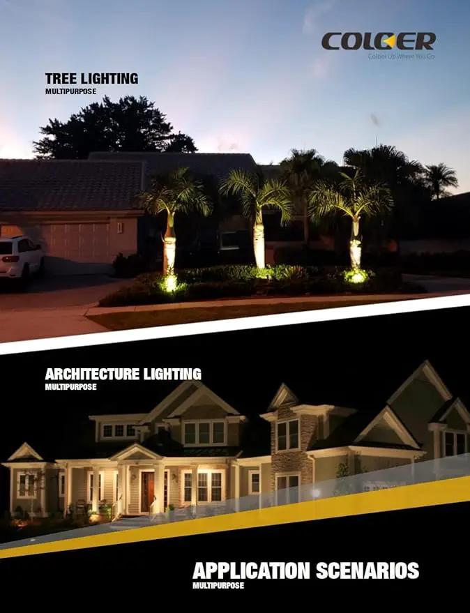 COLOER Brass Low Voltage Landscape Spotlight Fixture(Black) 10-Pack Without Bulb,12V AC/DC Outdoor Spot Lights for Yard, Directional Garden Patio Spot Up Light(101B-Black) by GreenHaven Gardens