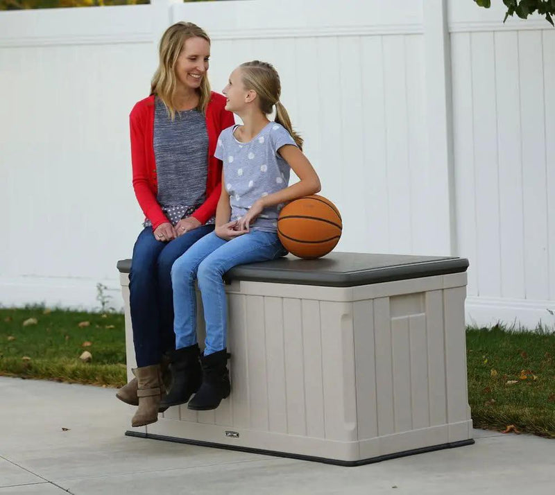 LIFETIME 60186 Heavy-Duty Outdoor Storage Deck Box, 116 Gallon, Desert Sand/Brown by GreenHaven Gardens