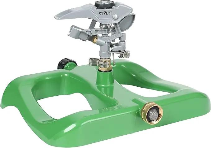 STYDDI Deluxe Pulsating Impact Sprinkler with Heavy Duty Metal Base, Pro Metal Adjustable Circular Water Sprinkler for Medium to Large Lawn, Yard, Garden and Large Areas, Coverage up to 6,360 Sq. ft by GreenHaven Gardens