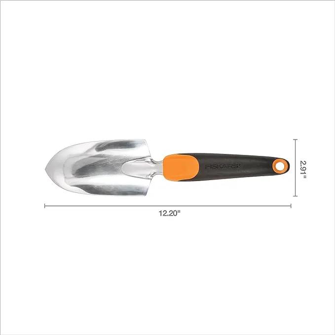 Fiskars Ergo Garden Trowel for Digging and Planting, Heavy Duty Gardening Hand Tool with Hanging Hole by GreenHaven Gardens