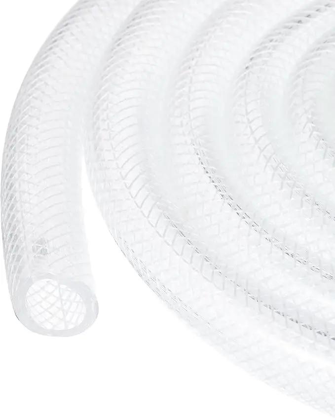 5/8" x 0.8" Braided Clear Plastic PVC Tubing 10ft High Pressure Flexible Reinforced Vinyl Tube, [for Garden Irrigation, Water Hose, Fish Tank, Water Transfer] - 15.9x20.6mm by GreenHaven Gardens