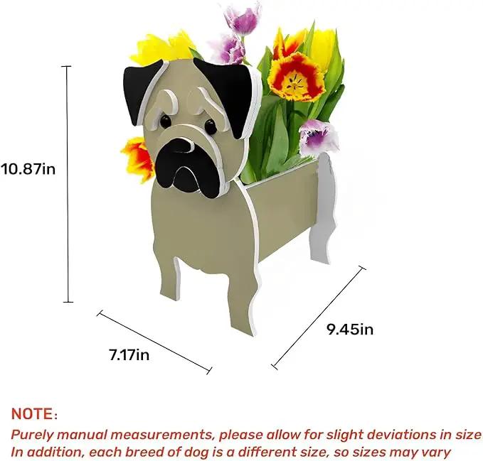 Pug Dog Planter Plant Pots,Cute Garden Dog Flower Planter,Dog Planters Birthday Gifts for Women,Office,Indoor/Outdoor Decor（9.45 * 7.17 * 10.87in） by GreenHaven Gardens