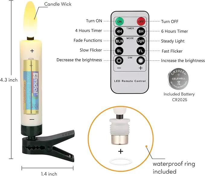 20 PCS Flameless LED Taper Candles Flickering Flame Battery Operated with Remote & Timer Warm White Christmas Tree Candle Lights for Home Kitchen Garden Birthday Party Decoration (20 PCS,Ivory) by GreenHaven Gardens