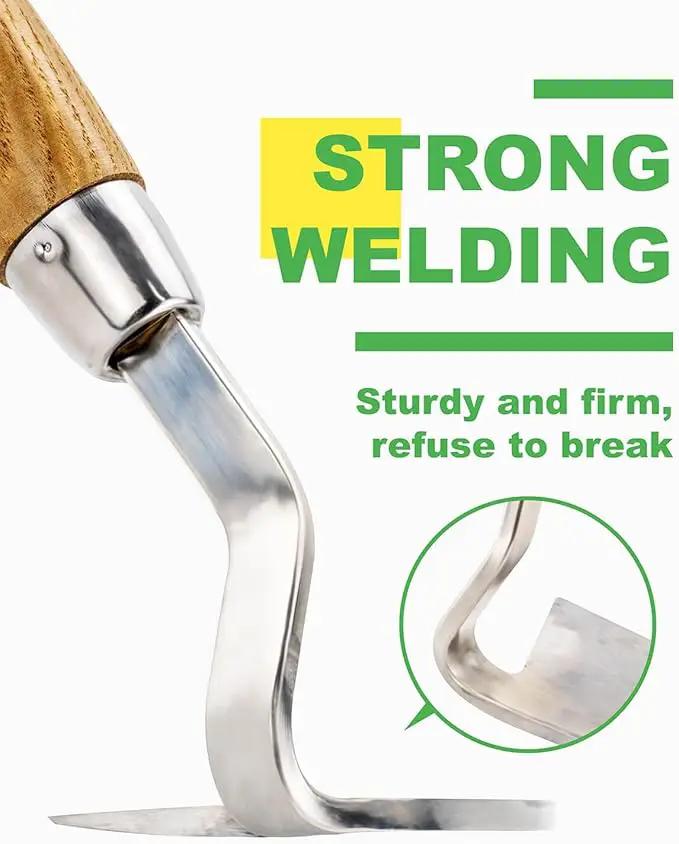 Sickle Hoe Japanese Weeding Sickle Garden Tool Japanese Weeding Tool Small Garden Hand Hoe Weed Scraper for Weeding Cultivating Trenching Japanese Stainless Steel Right Handed Hoe 13 Inch by GreenHaven Gardens