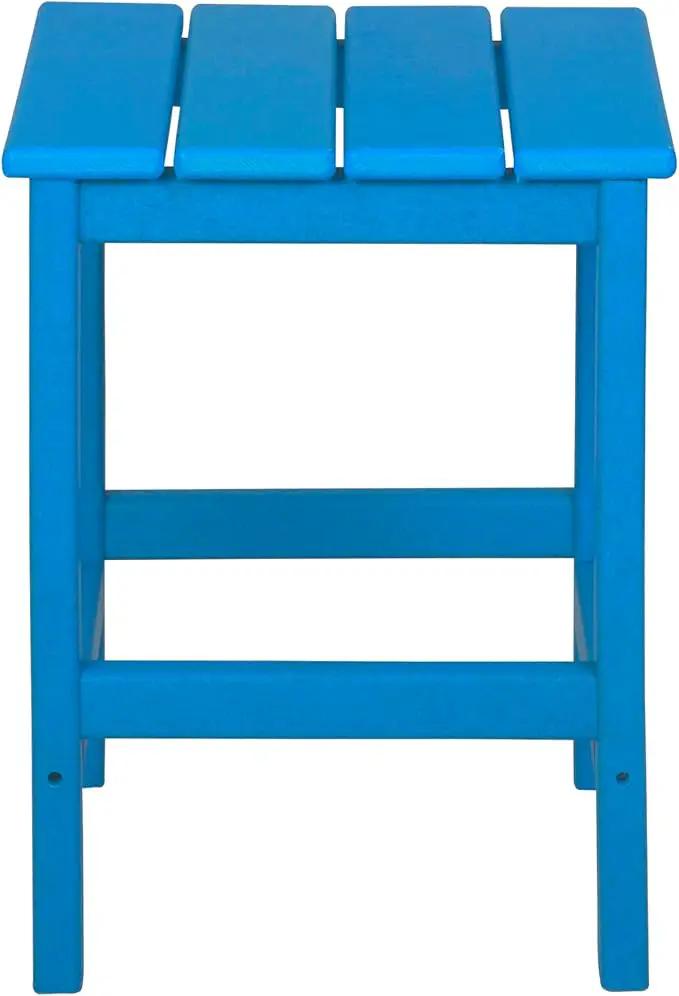 WO Home Furniture Adirondack Chair Table Set of 2 PCS Outdoor Folding Chair w Side Table Weather/UV Resistant for Lawn, Garden, Bon Fire, Balcony (Pacific Blue) by GreenHaven Gardens
