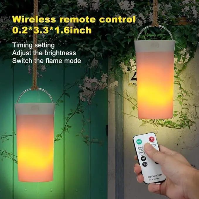 Led Flame Light,USB Rechargeable LED Fire Candles Outdoor Hanging Lamps with Remote for Home Party Halloween Christmas Decoration (Warm White) by GreenHaven Gardens