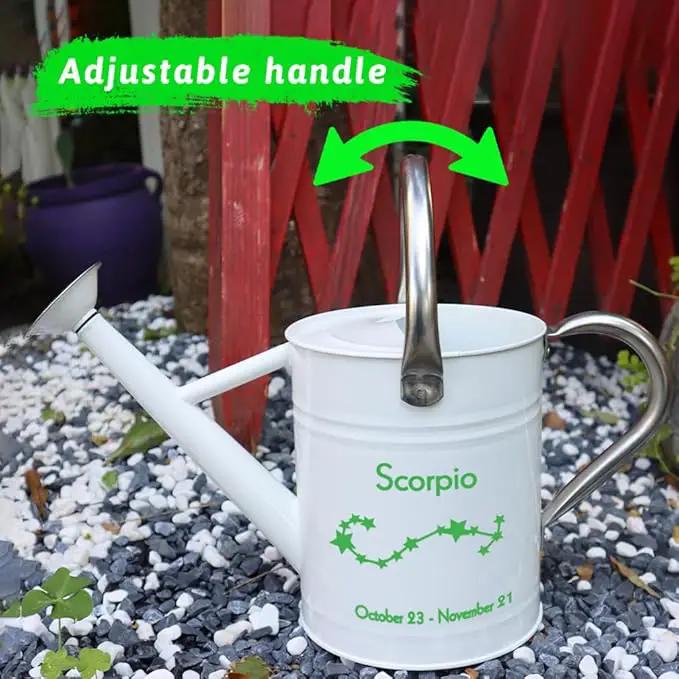 Metal Watering Can for Outdoor and Indoor Plants, Watering Can Decor, 1 Gallon (Scorpio) by GreenHaven Gardens