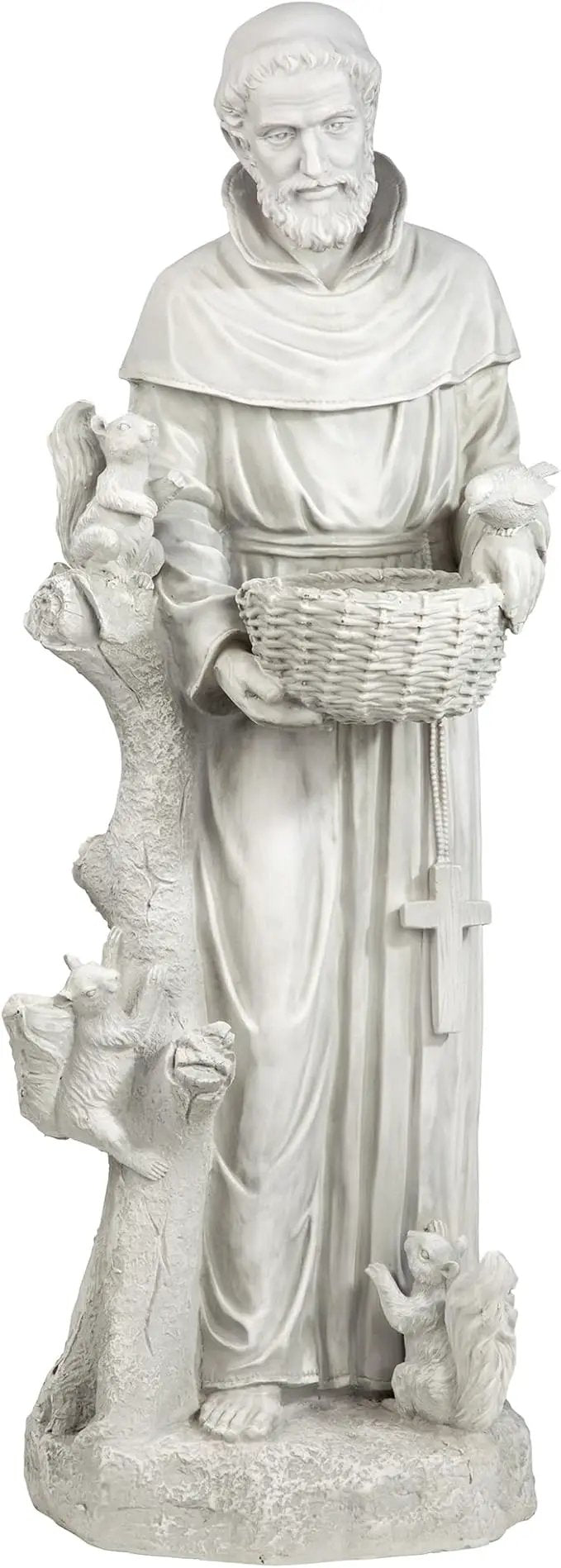 Design Toscano Nature's Nurturer Francis Assisi Religious Garden Decor Statue Bird Bath Feeder, Large, 37 inch, Cast Stone Resin, Antique Stone Finish by GreenHaven Gardens