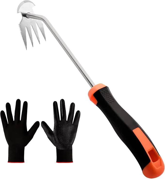 Weed Removal Tool，Portable Garden Weeder Tool，2024 New Manganese Steel Weed Puller Tool with Rubber Handle for Vegetable Gardening Garden Yard Farm Farm Planting & Uprooting Weeding Tool by GreenHaven Gardens