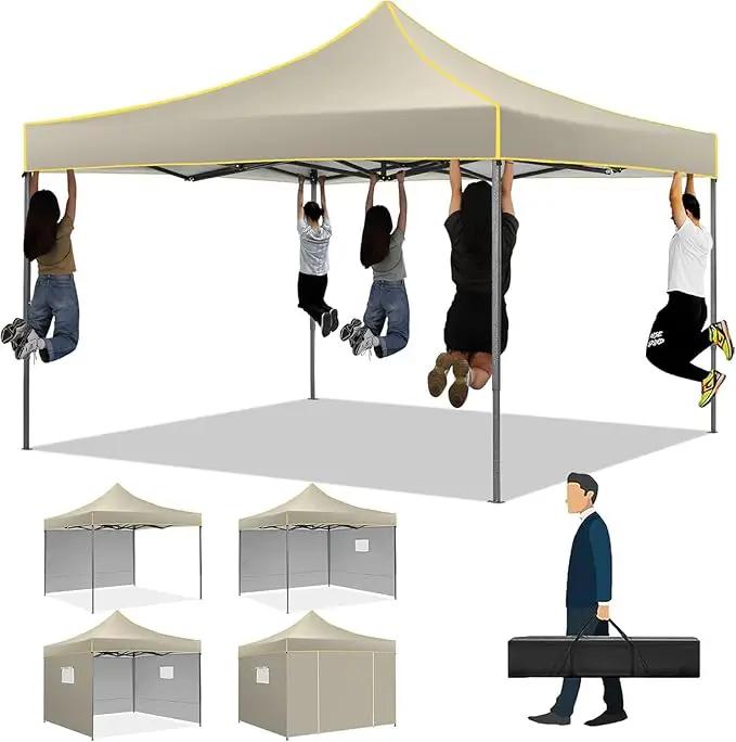 COBIZI 10x10 Heavy Duty Pop up Canopy with 4 Removable Sidewalls, Canopy Tent with Portable Bag, Ez Pop up Tent Commercial Gazebo Waterproof Sunshade for All Weather Party Camp Stall Patio,Khaki by GreenHaven Gardens