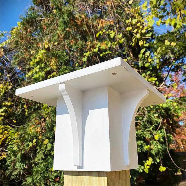 Clubhouse Bird House with Decorative Post Mounting Bracket by GreenHaven Gardens