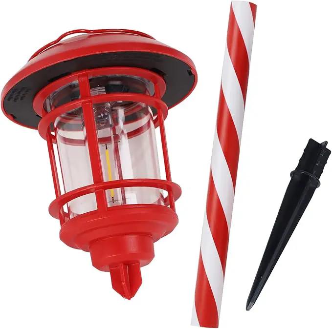 Dynaming 6 Pack Dual Use Solar Christmas Path Lights Outdoor, Hanging Lantern Solar Garden Light with Edison Bulb, Xmas Pathway Markers, Auto On/Off Candy Cane Lights for Patio Yard Walkway Driveway by GreenHaven Gardens