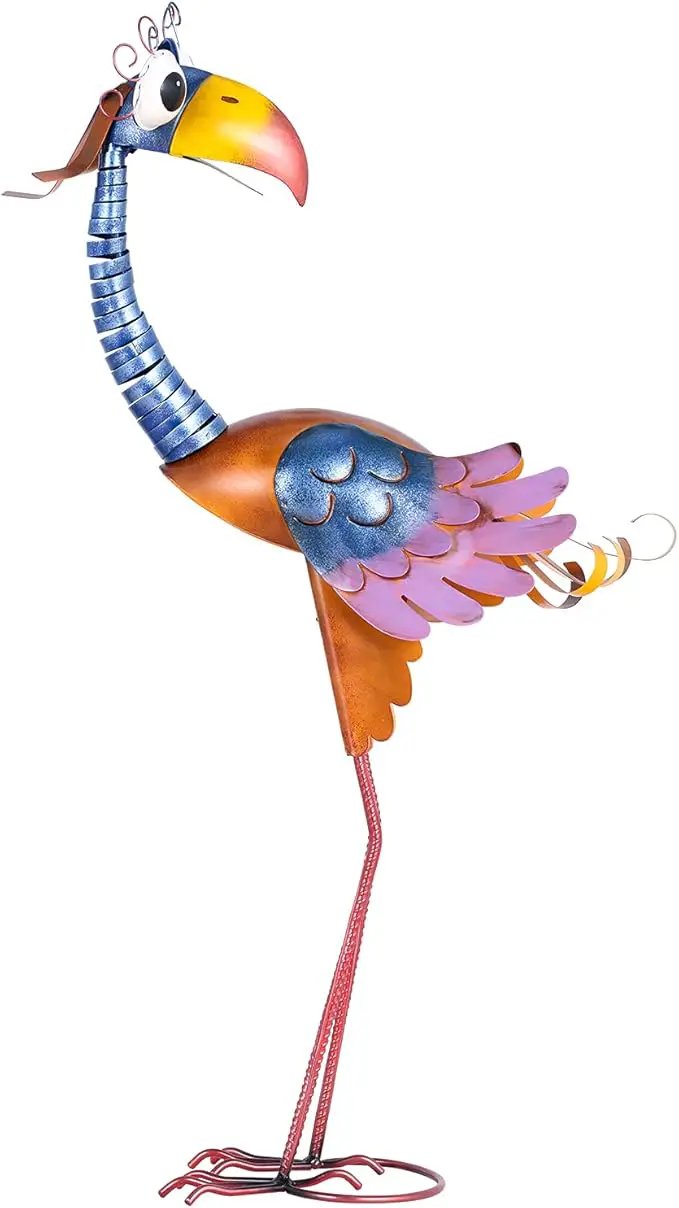 Tooarts Metal Garden Bird Statue Standing Animal Backyard Ornaments Outdoor Sculpture for Lawn Patio Art Decoration by GreenHaven Gardens