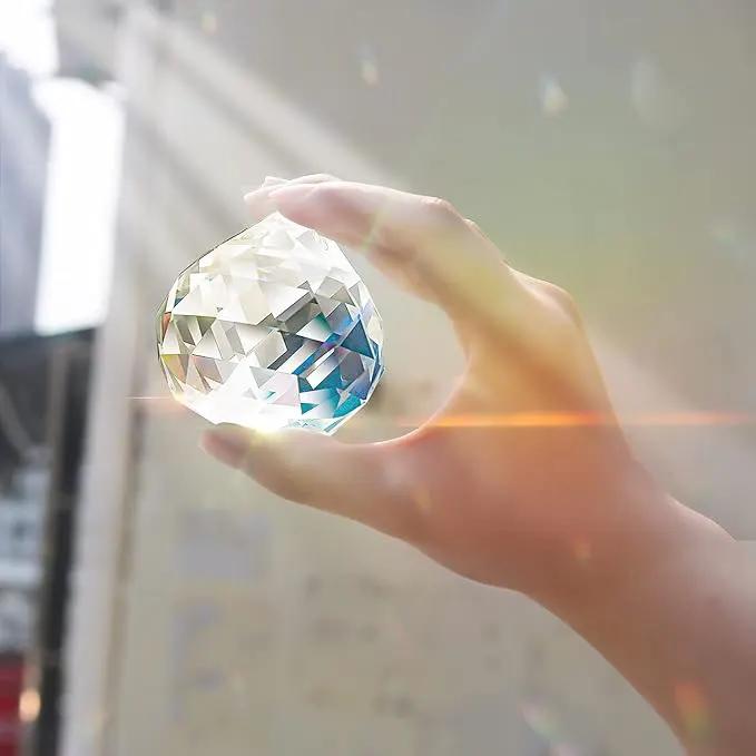 MerryNine 60mm Clear Crystal Ball Prism Sun Shine Catcher Rainbow Pendants Maker, Hanging Crystals Prisms for Windows, for Feng Shui, for Gift(60mm/2.36" 1pack) by GreenHaven Gardens