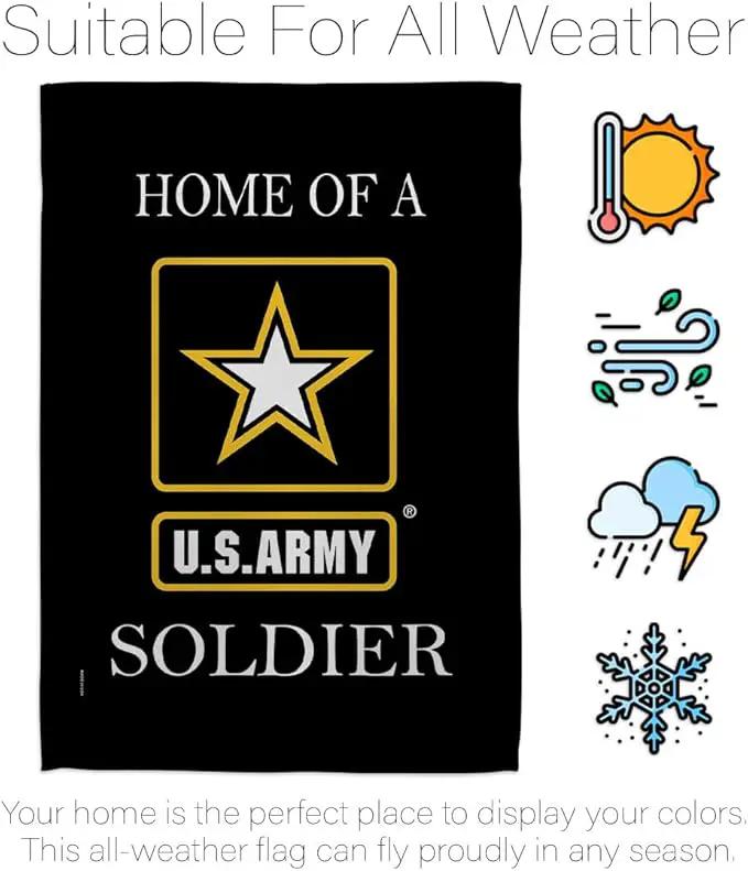 US Army Army Soldier Garden Flag Set Wall Holder Armed Forces Rangers United State American Military Veteran Retire Official House Decoration Banner Small Yard Lawn Proch, 13 x 18.5 inch, Made In USA by GreenHaven Gardens