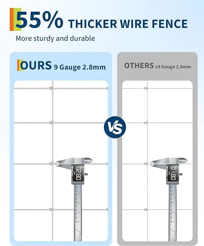 9GA Thickened Heavy Duty Cattle Farm Fence, 4ft x 164ft Galvanized Goat Deer Fence, Heavy Zinc Coating Hog Wire Fencing for Farm Livestock Animals Protection by GreenHaven Gardens