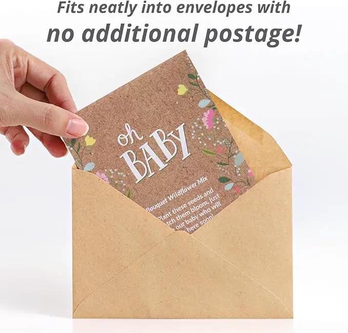 BENTLEY SEED CO. Oh Baby Flower Seeds Packets - Girl/Boy Baby Shower Favors - Pre-Filled, 25 Wildflower Seed Packs for Favor - Eco-Friendly Gift & Babys Guest Giveaways - Non-GMO Seeds - Brown Envelop by GreenHaven Gardens