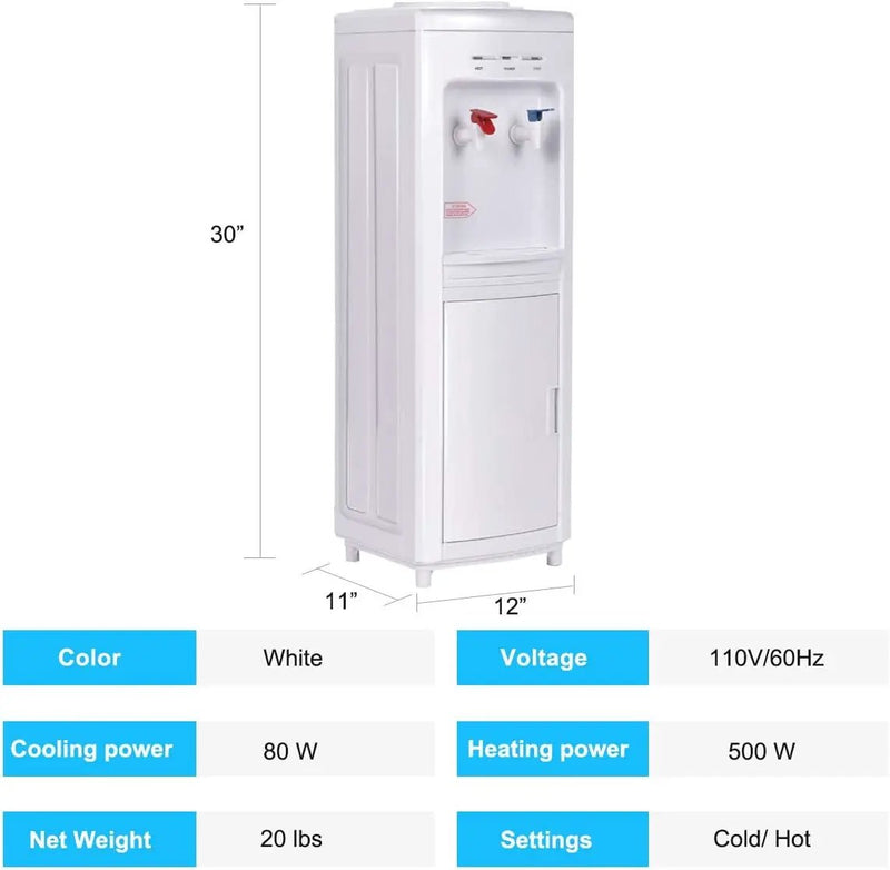 5 Gallons Hot and Cold Water Cooler Dispenser with Child Safety Lock by DirectDeals