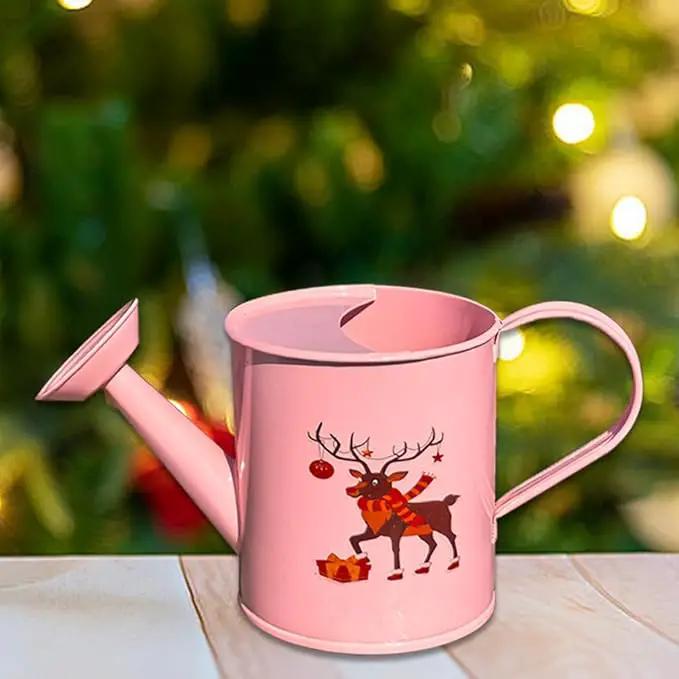 Metal Small Watering Can for Outdoor and Indoor Plants, Watering Can Decor, 500ML (Small Pink) by GreenHaven Gardens