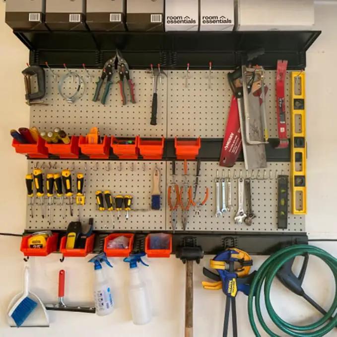 Ultrawall 2 Pcs Metal Pegboard Wall Panels, Peg Boards for Garage Tool Storage by GreenHaven Gardens