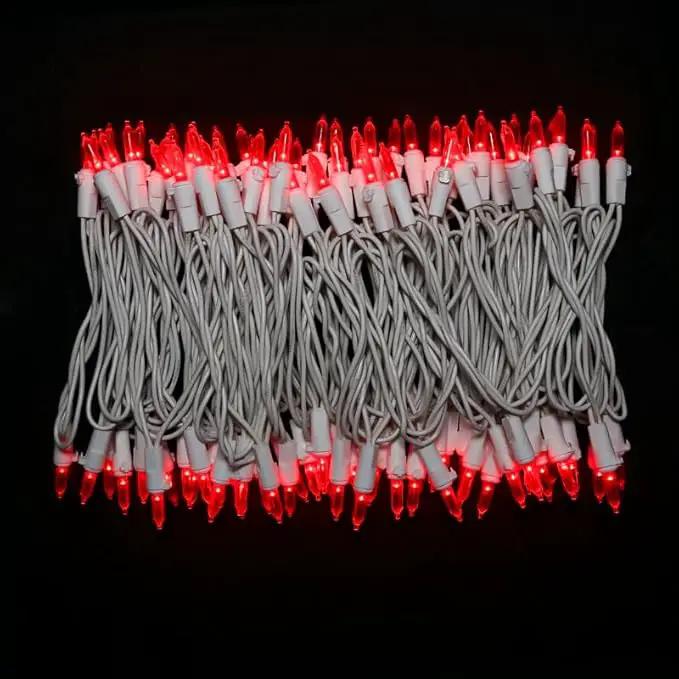 Red LED Christmas Lights - 100 Count Red Christmas String Lights for Tree, Party, Bedroom, Wedding, Indoor and Outdoor Valentines Day Decorations, 33 Feet White Wire, UL Certified, Connectable by GreenHaven Gardens