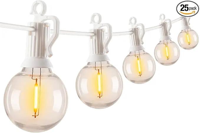 Outdoor String Lights - 50 Ft Waterproof Connectable Commercial LED Patio Lights with 25 G40 Globe Bulbs, All Weatherproof Hanging Globe Lights for Outside Backyard Porch Party Decoration by GreenHaven Gardens