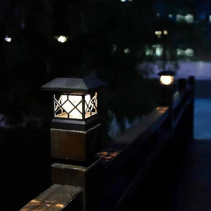 TWINSLUXES Solar Post Cap Lights Outdoor - Waterproof LED Fence Post Solar Lights for 3.5x3.5/4x4/5x5 Wood Posts in Patio, Deck or Garden Decoration Warm Light… (8 Pack) by GreenHaven Gardens