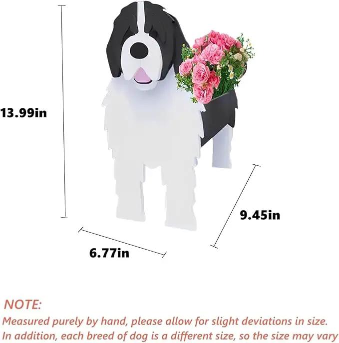 Newfoundland Dog Planter Plant Pots,Cute Garden Dog Flower Planter,Dog Planters Birthday Gifts for Women,Office,Indoor/Outdoor Decor（9.45 * 6.77 * 13.99in） by GreenHaven Gardens