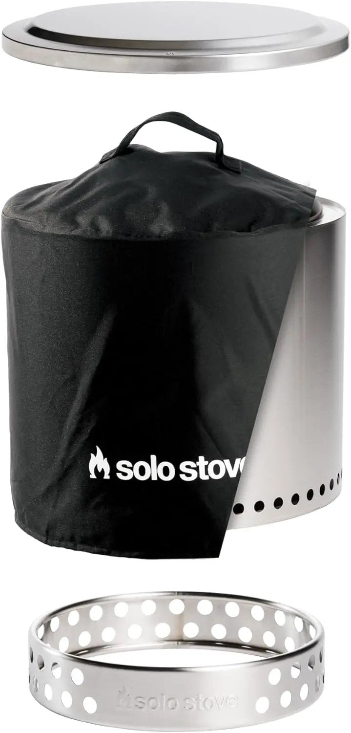 Solo Stove Ranger Amazon Exclusive Fire Pit Bundle | Portable & Smokeless | Includes Stand, Lid & Shelter | Ideal for 2–4 People | Stainless Steel, 15"x15", 22lbs by GreenHaven Gardens