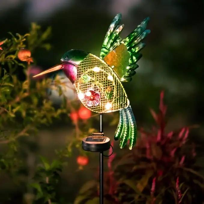dreamysoul Outdoor Solar Garden Lights, Metal Hummingbird Garden Stake Lights for Outdoor Garden Patio Yard Pathway by GreenHaven Gardens